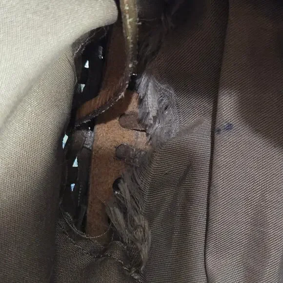 Vintage Ellepi Woven Bucket Bag Brown Leather Crossbody Drawstring Cottagecore - Picture 9 of 16